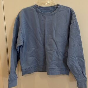 Girlfriend Collective cropped sweatshirt light blue size large